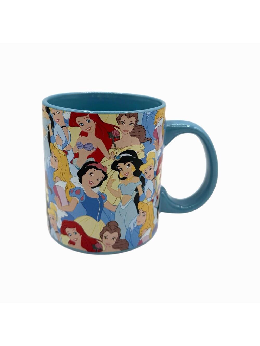 Silver Buffalo 2016 Disney Princess Collage 14oz Blue Ceramic Mug